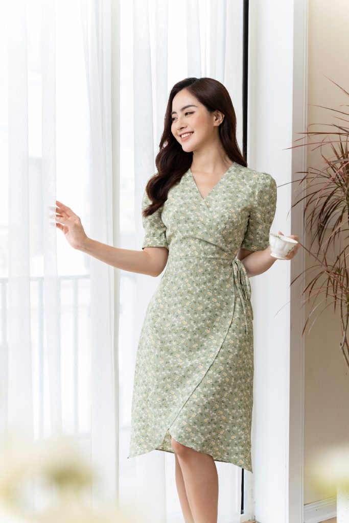 Đầm Nữ Maxi Hoa Cổ V