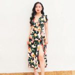 Đầm Nữ Maxi Hoa Cổ V