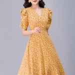 Đầm Nữ Maxi Hoa Cổ V