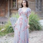 Đầm Nữ Maxi Hoa Cổ V