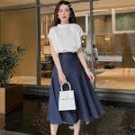 Chân Váy Nữ Midi Xòe