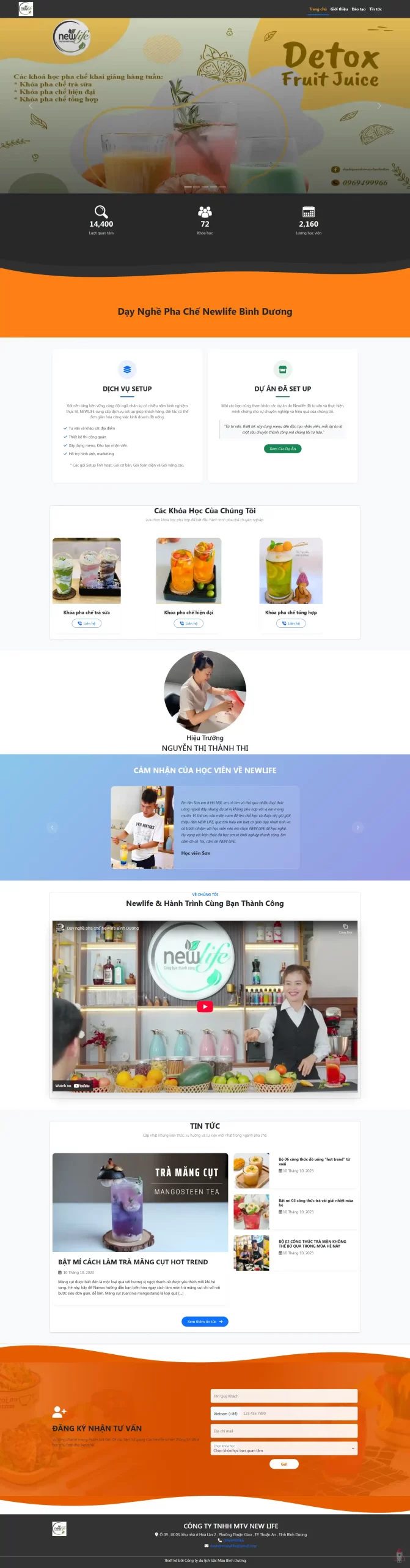 Web Dạy Nghề pha chế Theme Preview